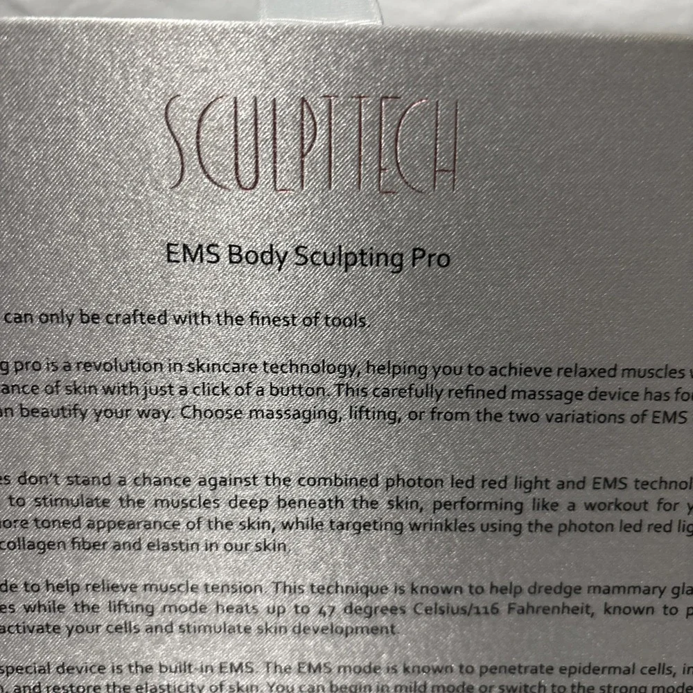 TECHTURE BEAUTY SculptTech EMS Body Sculpting Pro Device-TETRAD LED / EMS New